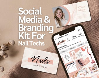 Ultimate Social Media Kit For Nail Techs | Instagram Reel Template | Logo Nails | Nail Technician Business Cards | Salon Flyer | Brand Kit |