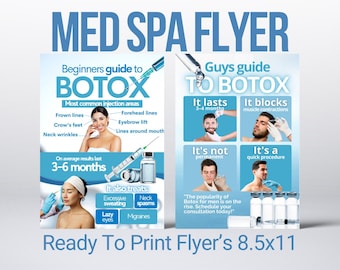 Medical Spa Flyer Canva Template | Medspa Marketing Flyer | Nurse Injector Templates | Injectables Flyer | Botox & Filler Protocol Flyer