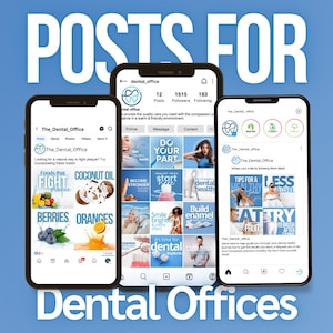 72 Posts For Dental Offices | Dentist Instagram | Dentist Marketing | Social Media Template For Dental Clinic | Instagram Post |Canva Bundle