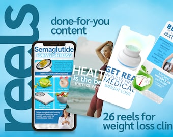 26 Reels for Weight Loss Clinics | Tiktok Videos | Weight Loss Social Media  Kit | Weight Loss Reels | Instagram Reels Medical Spa | Round 2