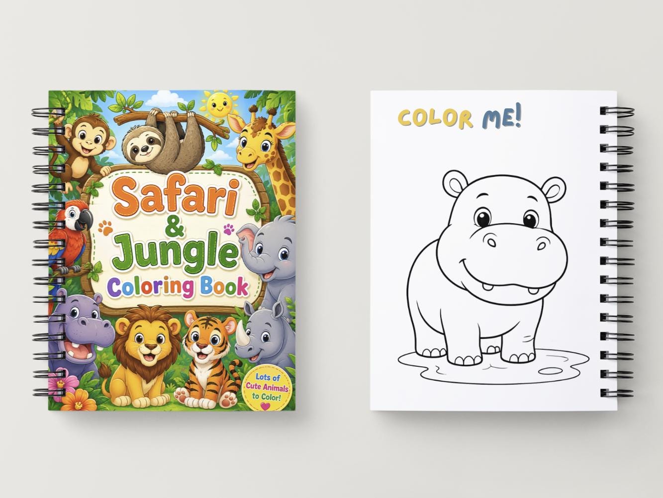 Jungle Safari Animals Coloring Pages for Kids | 15 Printable Activity ...