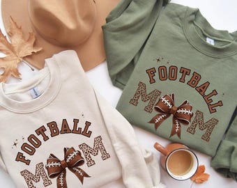 Football Mom, Collegiate Varsity Lettering,  Coquette Bow PNG - Digital Print