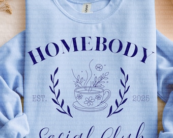 Homebody Social Club Monochromatic PNG, Line Art Floral Design, Coffee Mug