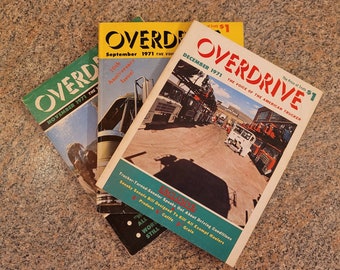 3 Overdrive Magazine September 1971, November 1971 and December 1971 - The Voice of the American Trucker