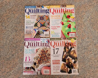 Lot of 4 Love of Quilting Magazines 2013 and 2014 - All with the front-page addresses removed. Free Shipping