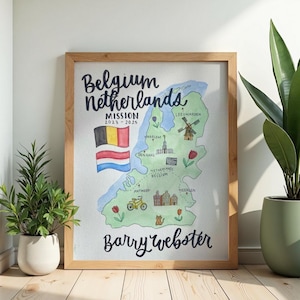 Custom Missionary map LDS mission Elder Sister missionary keepsake memory gift Called To Serve