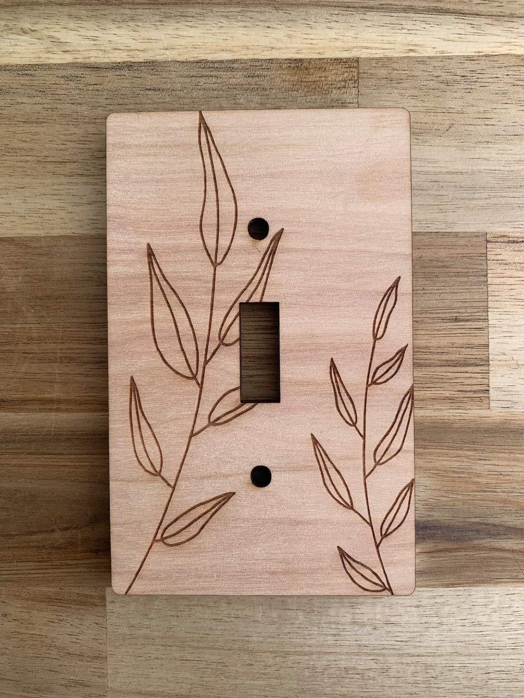 Leaf Wooden Light Switch Cover Etsy