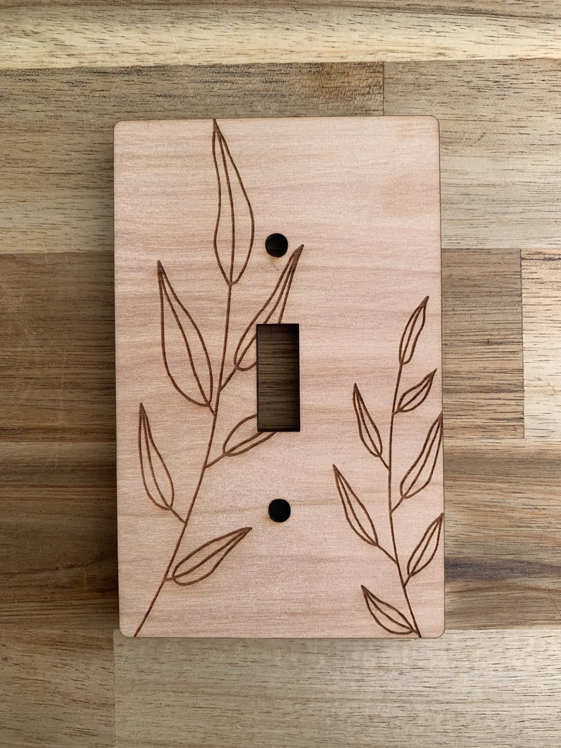 Leaf Wooden Light Switch Cover Etsy
