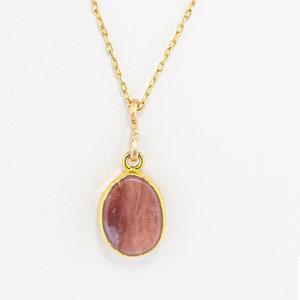 Pink Peruvian Opal Pendant Necklace: Boho Chic Style Gold Gold Statement Jewelry