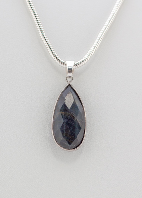Tiger's Eye Statement Necklace: Bold Style Boho Chic Silver Snake Chain Pendant Necklace