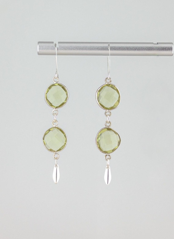 Lemon Topaz Drop Earrings: Boho Chic Sterling Silver Dangles, Dainty Pale Yellow Gemstone Earrings