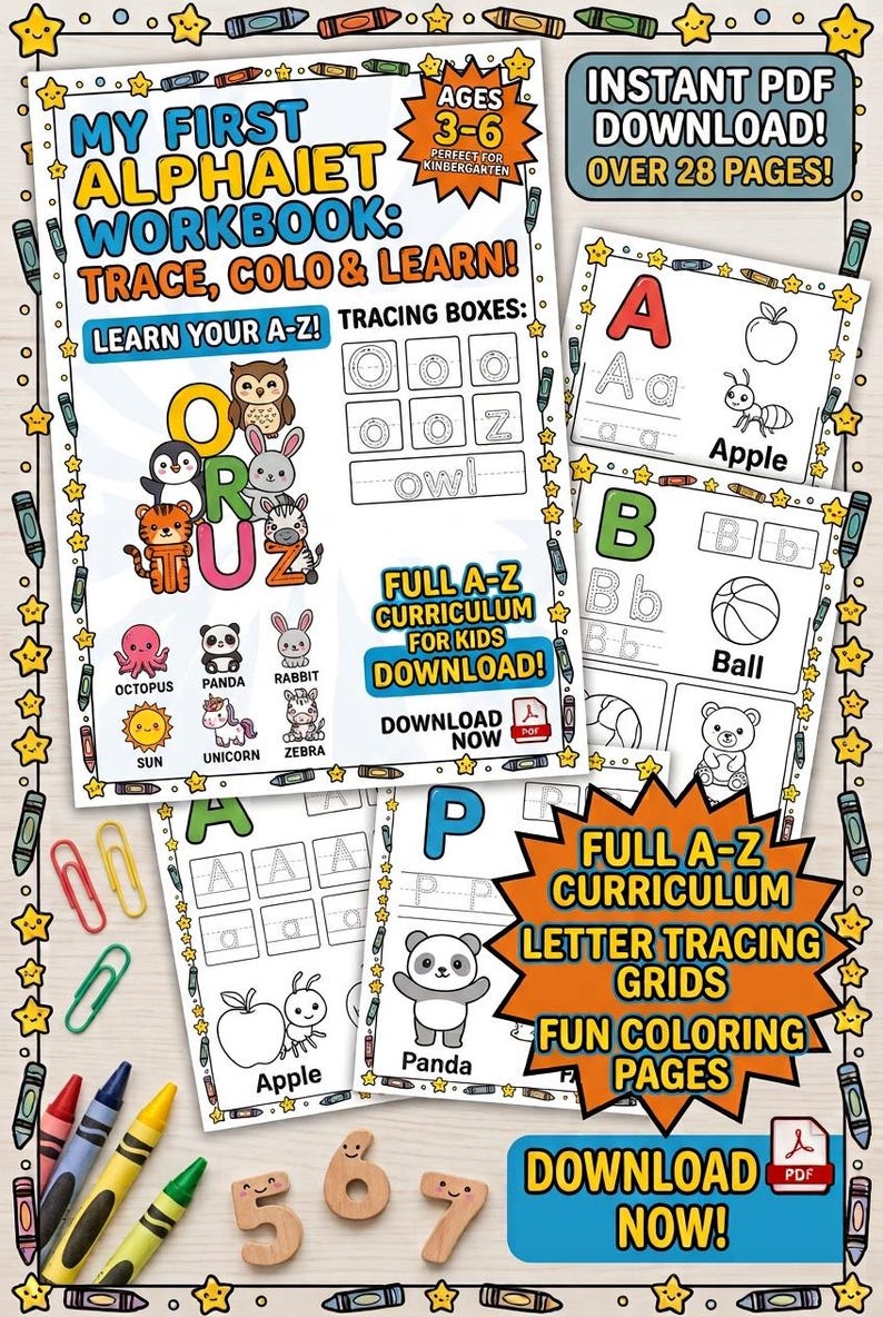 ABC Dot Marker Printable | Alphabet Tracing and Color Worksheets (PDF ...