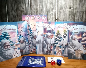 Merry Christmas Budget including stickers, 6 and 10 dice, game magnet