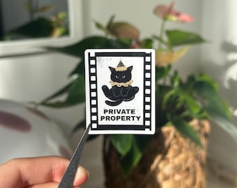Black Cat Clown Vinyl Sticker | Journal Laptop Decor