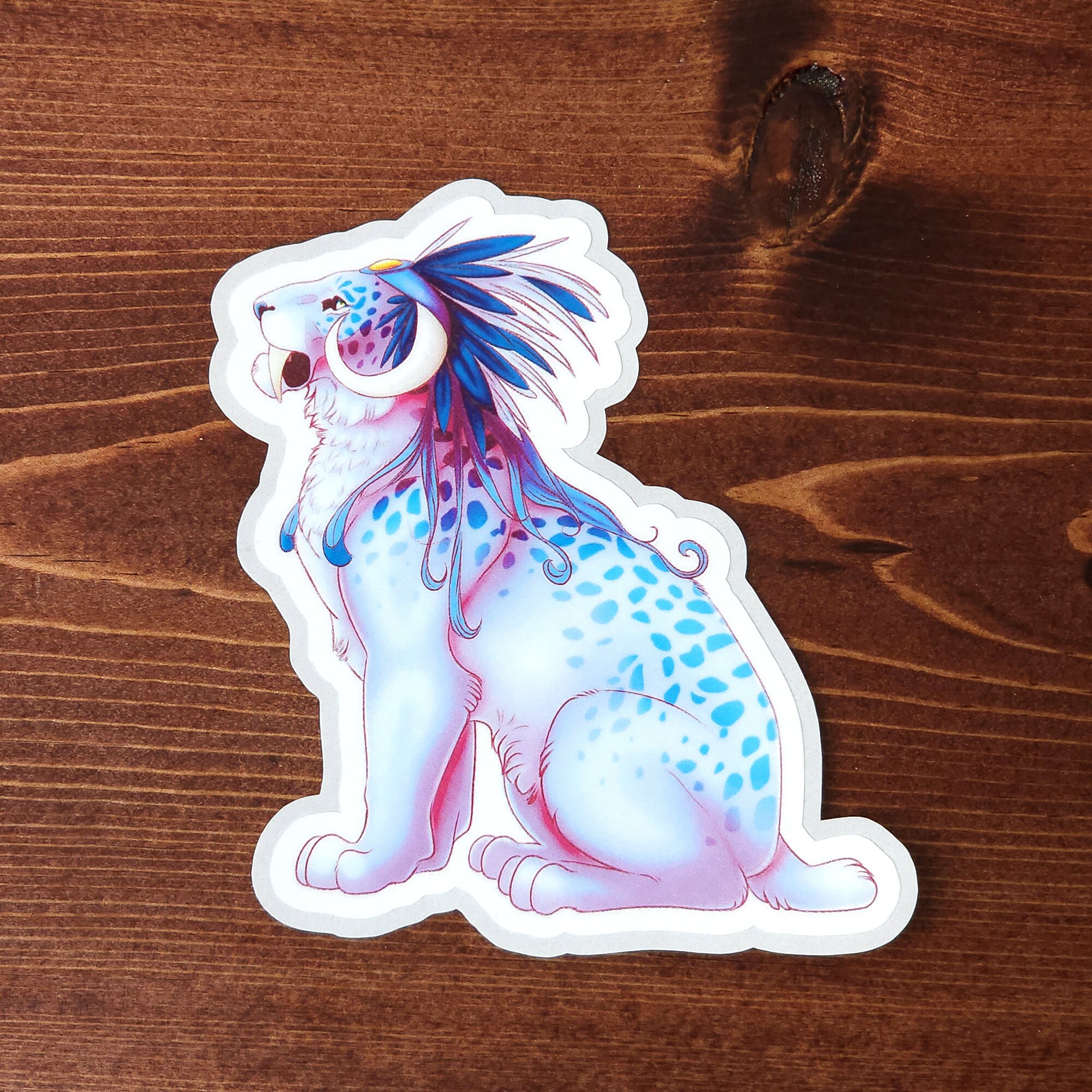 Smilodon Sticker Arctic Hunter Fantasy Sticker Waterproof Die-cut Smilodon Arctic Big ...