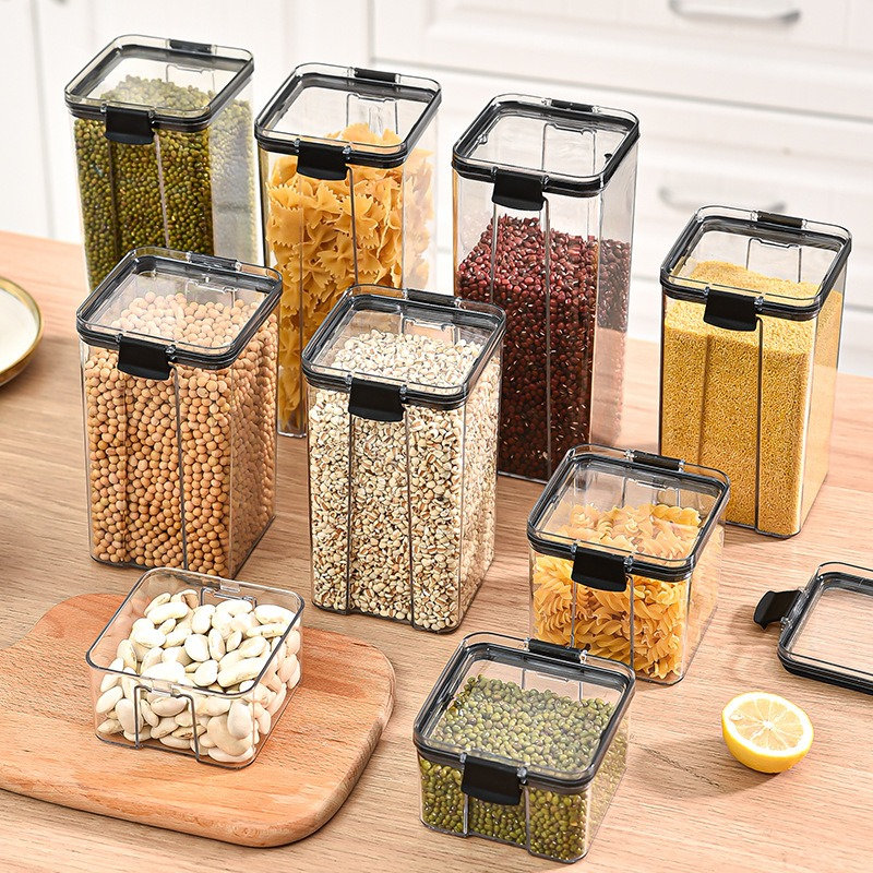 Tea Flower Plastic Sealed Can Grain And Noodle Storage Box Storage Container  Kitchen Storage Can Food Grade - AliExpress