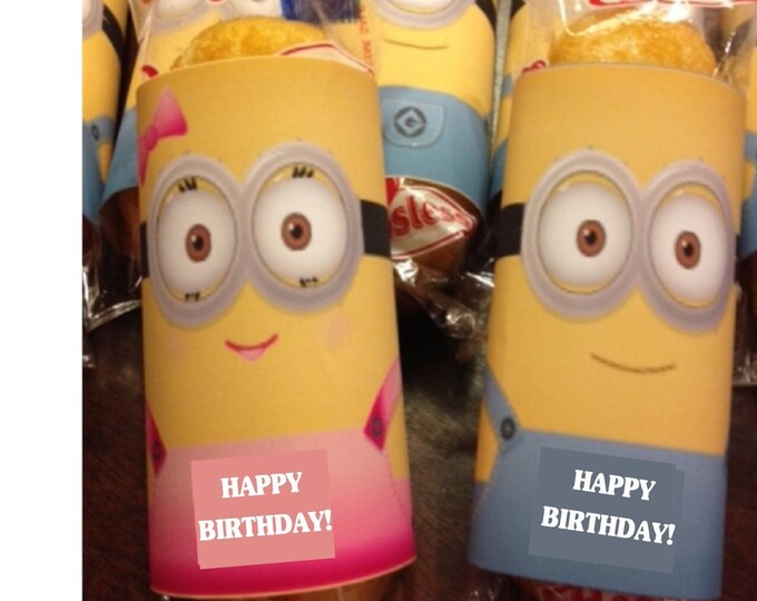 Minion Water Bottle Label Printable INSTANT DOWNLOAD Minion Birthday ...