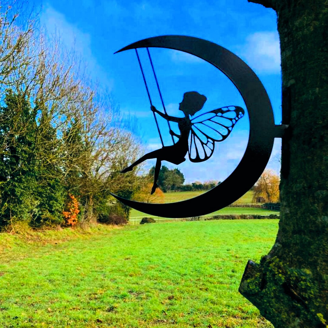 Winged Fairy Metal Art Yard Ornaments. Black Painted Iron Etsy