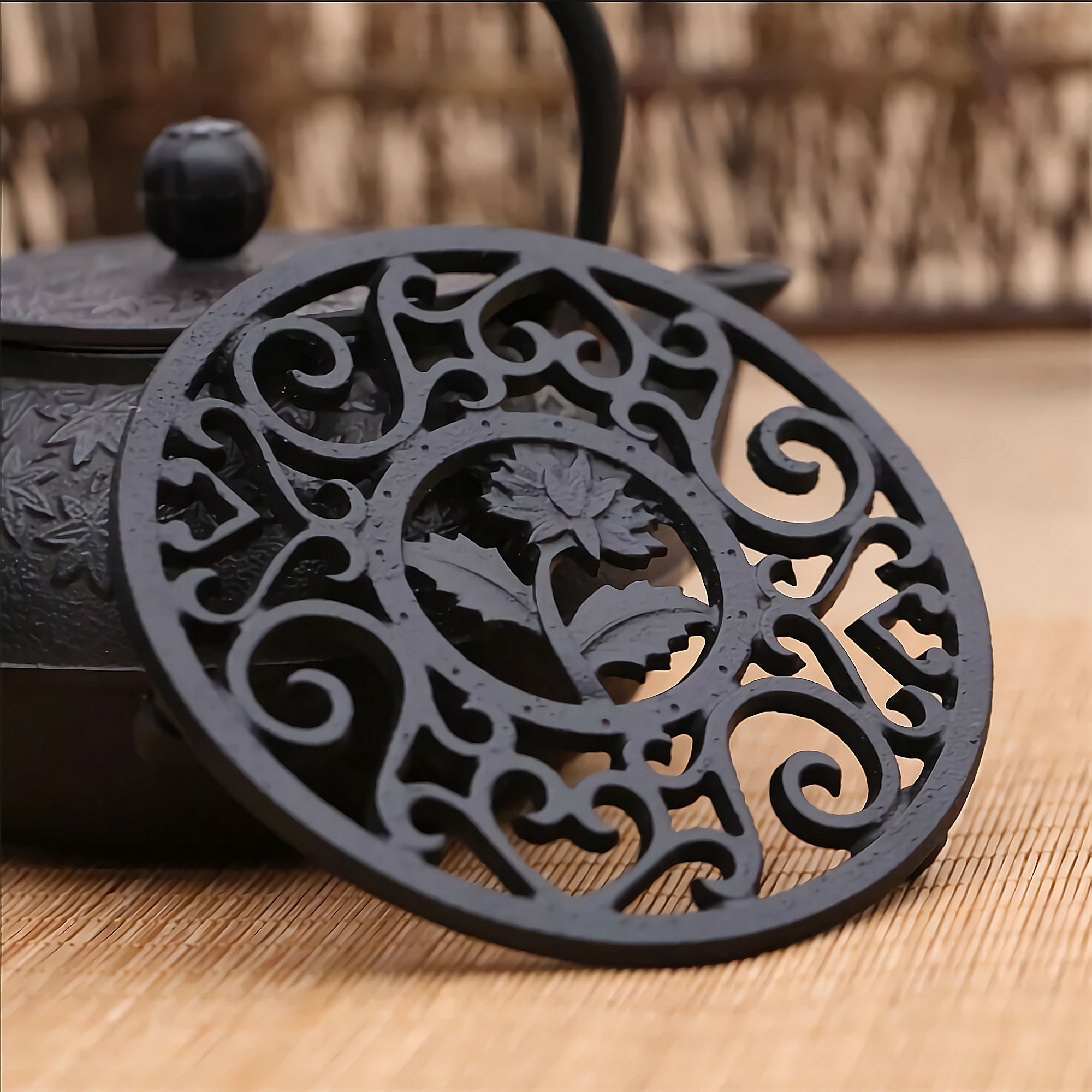 Cast Iron Trivet Rustic Style Antique Brown Finish Cat Face Shaped Pan Rest Hot  Pan Stand Hot Pan Holder Kitchen Worktop Protector 