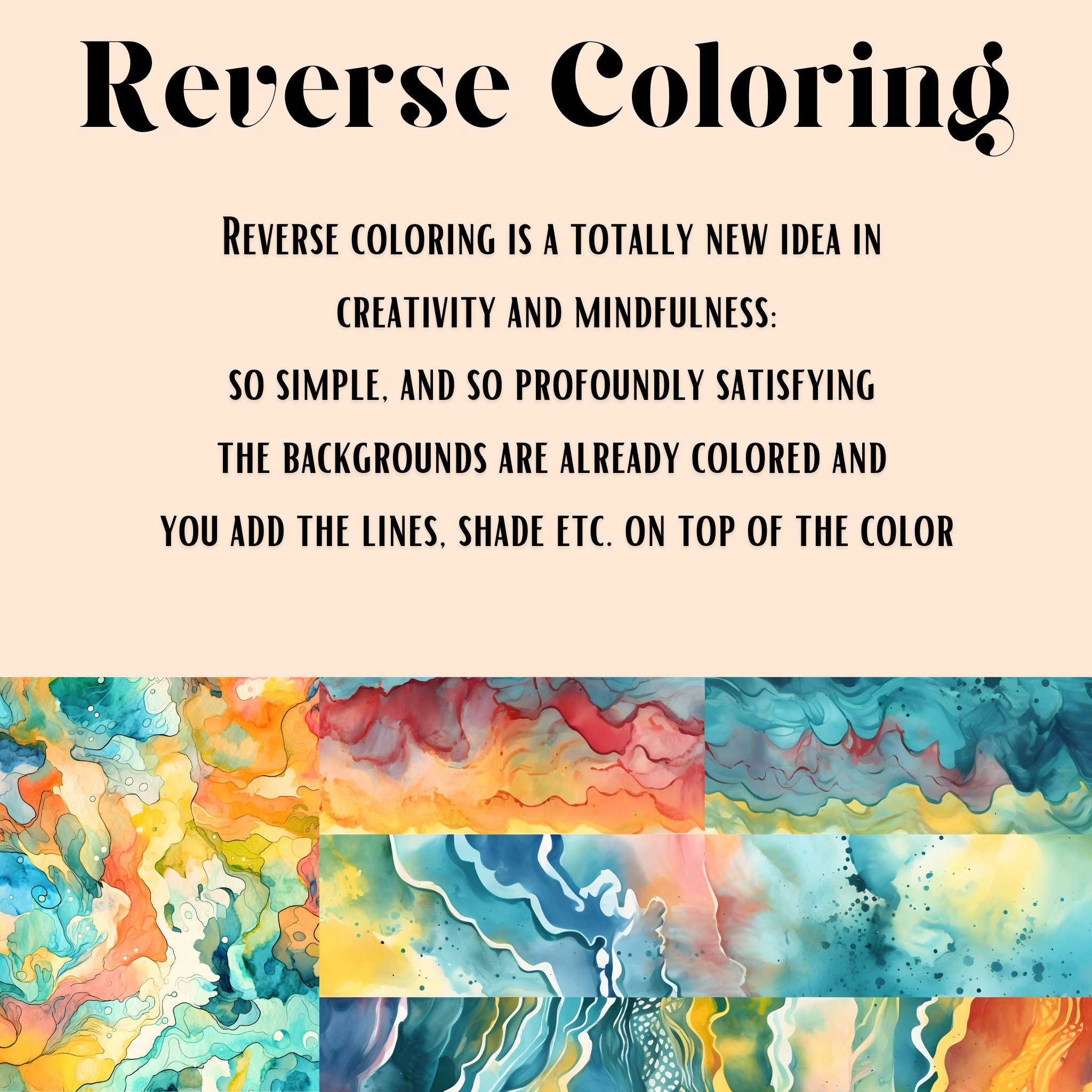 Reverse Coloring Book, 5 Reverse Abstract Coloring Pages for Adults,  Antistress and Relaxing Coloring, High Quality, PDF Download -  Sweden