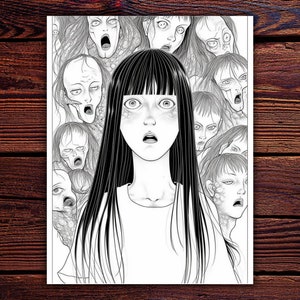 Junji Ito-inspired Adult Coloring Book Horror Manga Art - Etsy