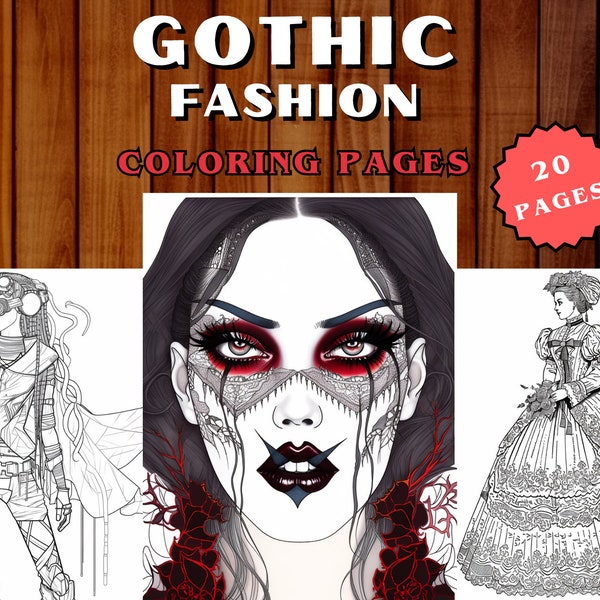 Gothic Fashion Coloring Book Intricate Designs of Victorian Dresses, Punk Jackets for Adults and Teens