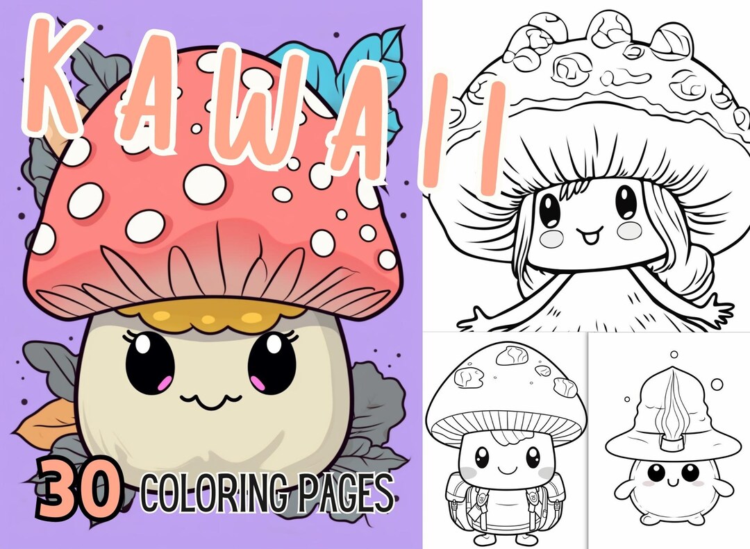 10 Kawaii Mushroom Coloring Pages Printable for Adults: Unleash Your Inner Artist