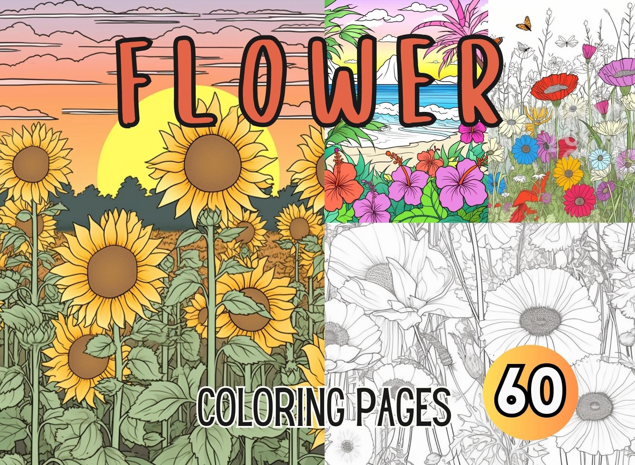 Adult Coloring Book - Beautiful Flowers: Coloring Pages for Adults  Relaxation Featuring Fun, Easy, and Relaxing Stress Relieving Coloring  Books (Paperback)