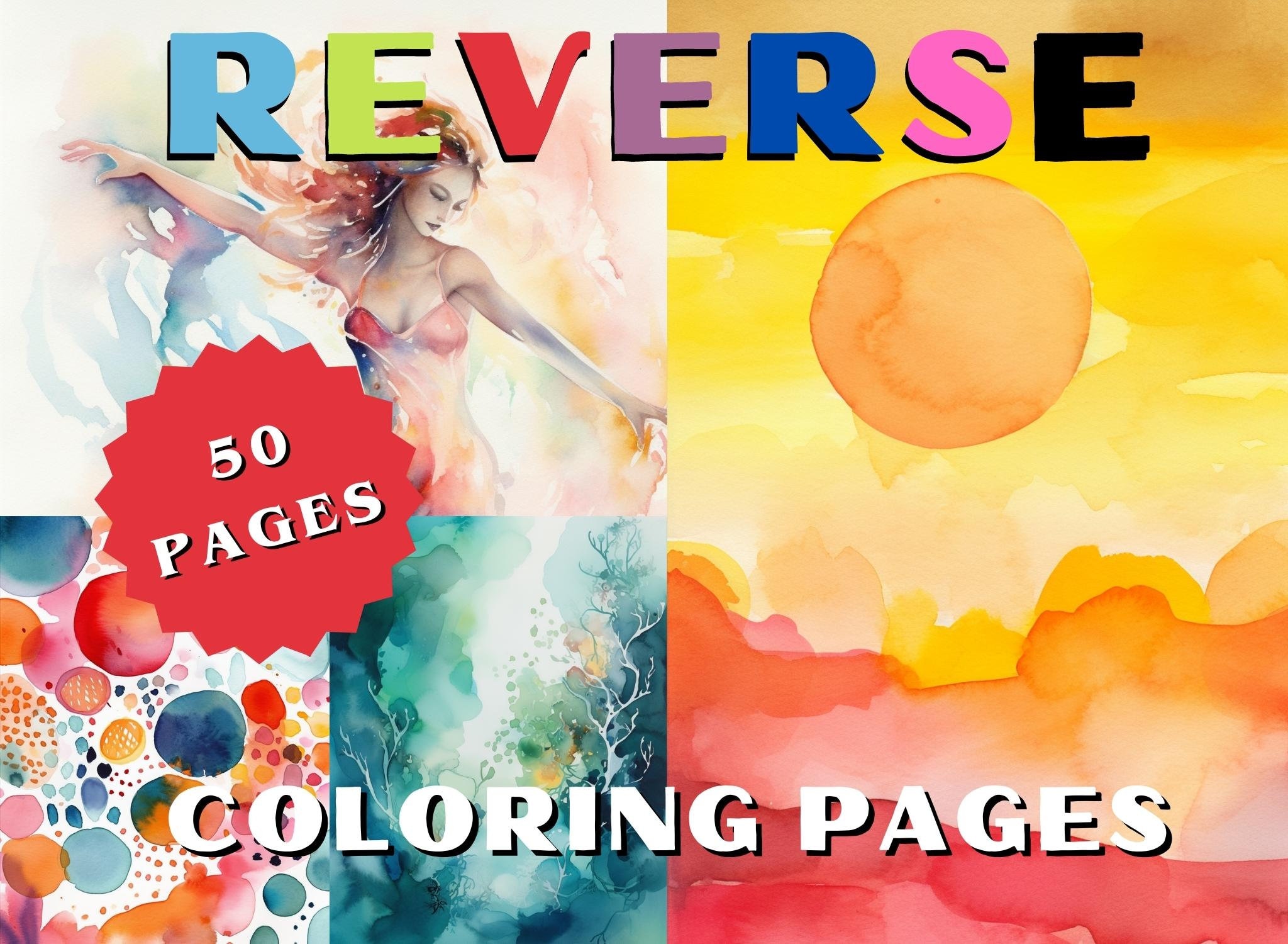 Reverse Coloring Book Pre-colored Art for Adults & Kids 