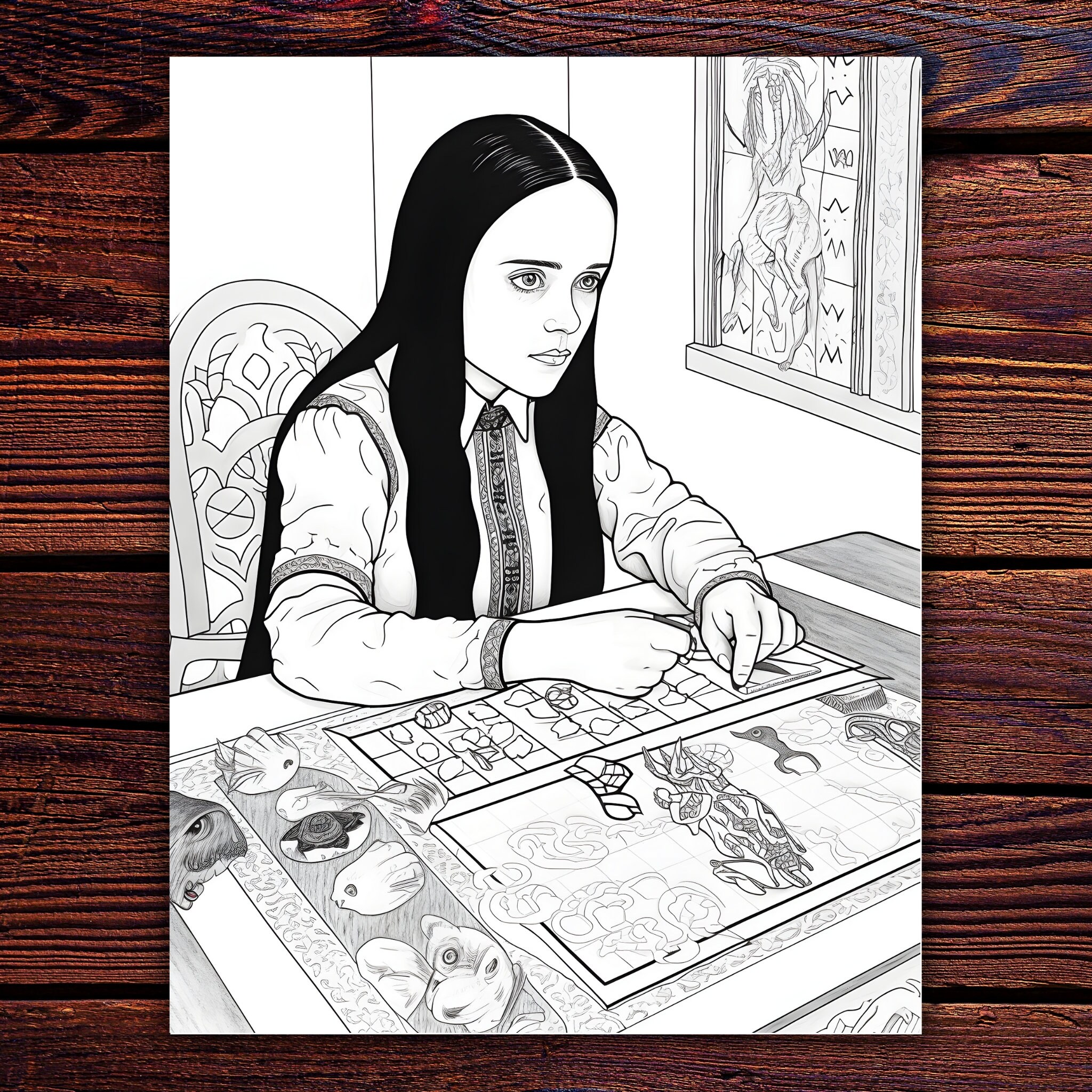 Coloriage à Imprimer Mercredi Addams Meilleurs coloriages de Mercredi Addams PDF imprimable - Etsy Canada