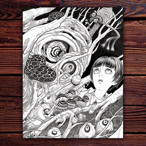 Junji Ito-inspired Adult Coloring Book Horror Manga Art - Etsy