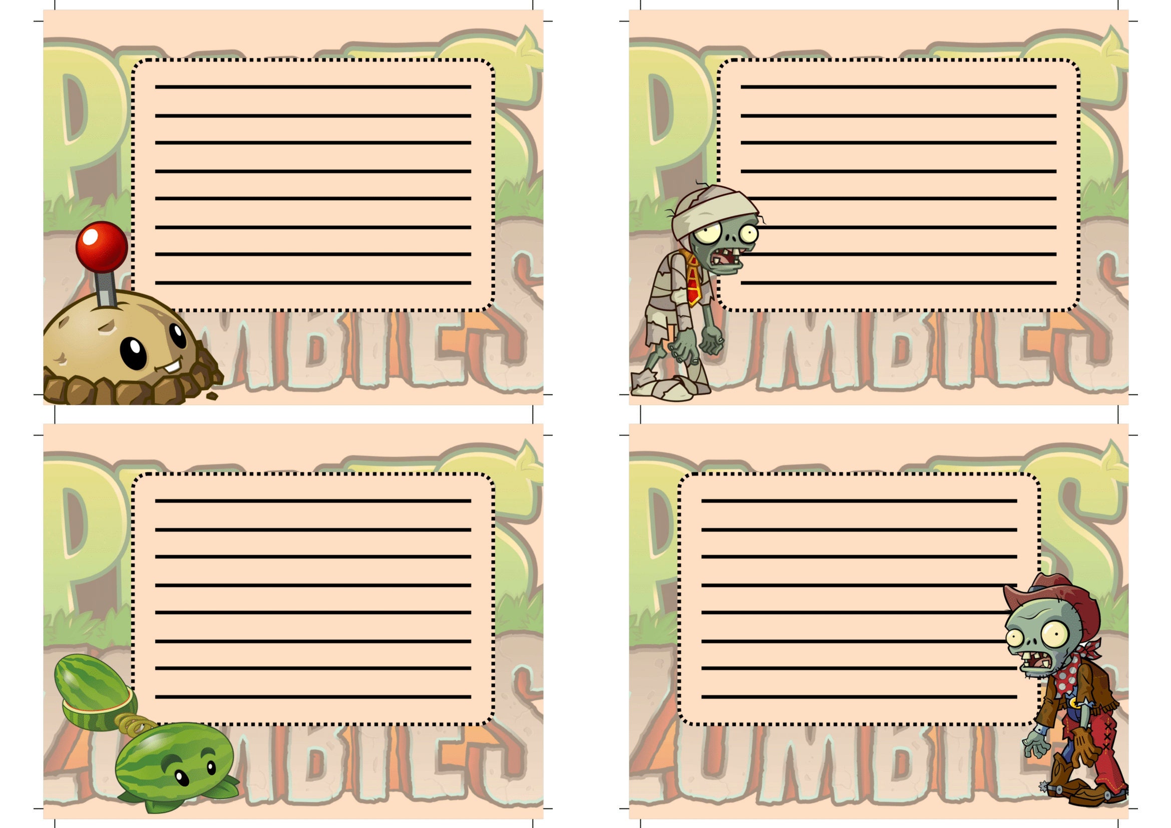 Plants Vs Zombies Heros , Plants Vs Zombies Not Pad - Etsy