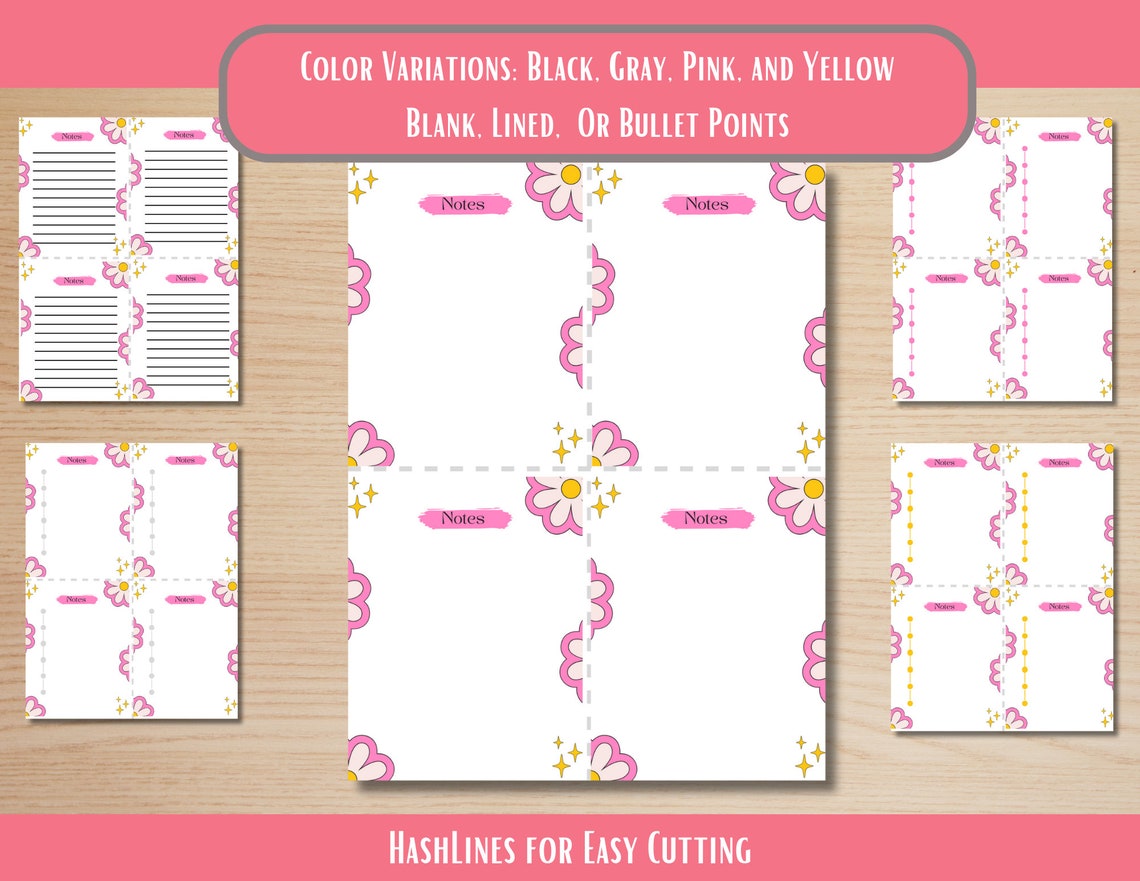 Notes Page Printable, Lined Notes Template, Note Taking, Writing Paper ...