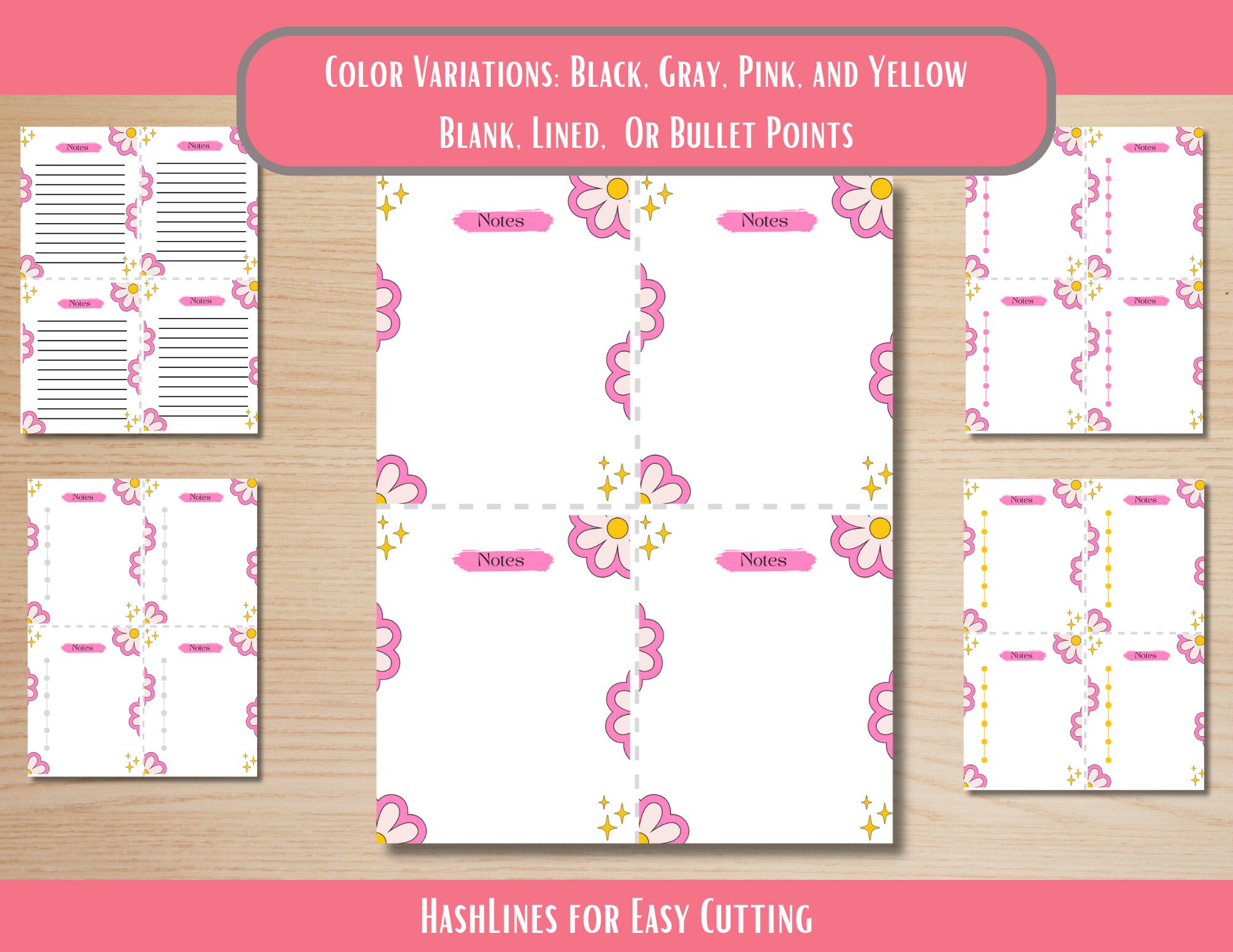 Notes Page Printable, Lined Notes Template, Note Taking, Writing Paper ...