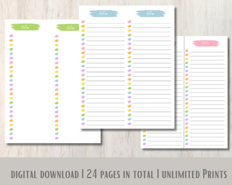 Notes Page Printable, Lined Notes Template, Note Taking, Writing Paper ...