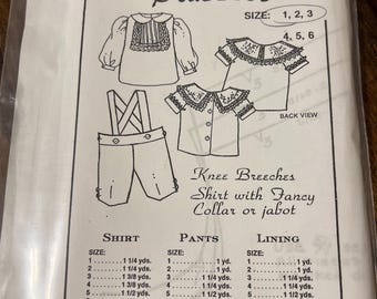 Maggie's Classics Knee Breeches and Fancy Shirt Pattern Size 1, 2, 3 (115) New Lace Portrait Collar