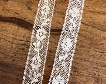White or Ecru French Val Insertion Lace with Flowers 5/8" wide Heirloom Sewing Notions Heirloom Dress