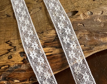 White French Val Insertion Lace with Flowers 1/2" wide Heirloom Sewing Notions Heirloom Dress