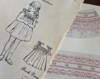 Sissy's Sundress Vintage The Children’s Corner Pattern Size 5 (6) Smocking Plate Included