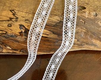 White French Val Insertion Lace with Dot Design 1/2" wide Heirloom Sewing Notions Heirloom Dress Heirloom Baby