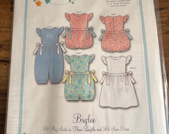 Bonnie Blue Designs Brylee Sewing Pattern Bubble Romper and Dress 6 mo-4 Heirloom Girl Bubble Sundress