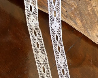 French Val Beading Insertion Lace White Ecru 5/8" wide Uses 1/8" Ribbon Heirloom Sewing Notions Heirloom Dress