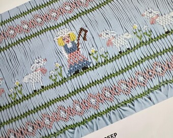 Bo Peep by Ellen McCarn Smocking Plate Heirloom Sewing Bishop Dress Summer Flowers Geometric Little Bo Peep Lamb Sheep