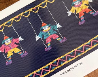 Ivie's Marionettes by Laura Jenkins Thompson Smocking Plate Heirloom Sewing Bishop Dress Boy Girl Smocking Clown Puppets