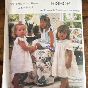 Smocked Bishop Vintage The Children’s Corner Pattern Size 6 mo-7 and 4-5 Smocking OOP Hard to Find