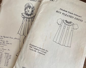 Box Pleated Dress The Children’s Corner Pattern Size 3 or 4 Pattern Portrait Collar