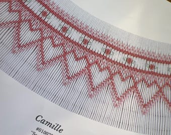 Camille by Ellen McCarn Smocking Plate Heirloom Sewing Bishop Dress Hearts Flowers Geometric Valentine's Roses