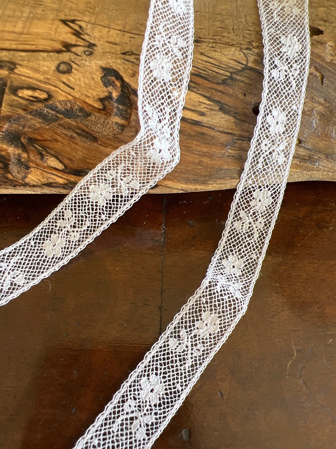 White French Val Lace Insertion With Flowers 5/8 Wide Heirloom Sewing