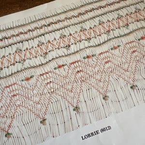 Lorrie by LBJ Designs Smocking Plate Heirloom Sewing Bishop Dress Roses Geometric Smocking