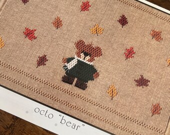 Octo bear Little Memories Smocking Plate Heirloom Sewing Baby Boy Baby Girl Plate 115 Acorns Fall Leaves